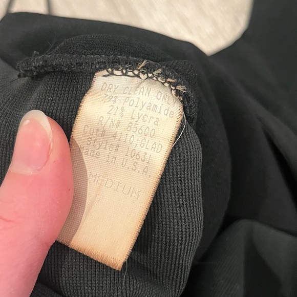 Vintage 80s Bisou Bisou Black Halter Catsuit RARE - Picture 6 of 6